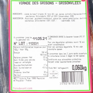 Viande des grisons Frais Devant 60g  Française