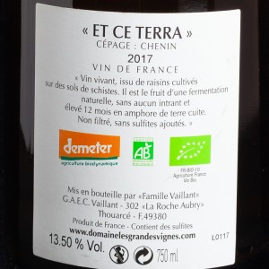 Vin blanc Et Ce Terra Amphore 2017 Domaine Les Grandes Vignes 75cl  Vins blancs