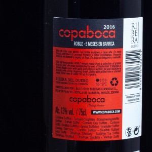 Vin rouge Ribera del Duero 2016 Roble Tempranillo Copaboca 75cl  Vins rouges