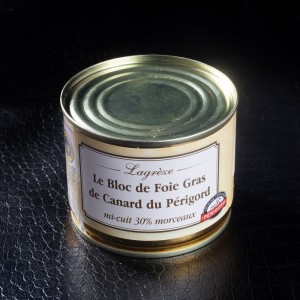 Bloc de foie gras canard 30% Lagrèze 200g  Foie gras