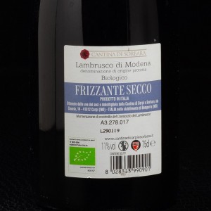 Vin rouge Lambrusco Frizzante Secco Di Modena 75cl  Vins bio