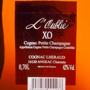 Cognac Petit Champagne l'Oublié XO n°48 Lhéraud 70cl  Cognacs