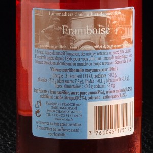 Limonade framboise Elixia 33cl  Limonades, limes et tonics