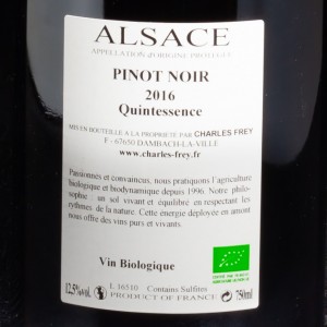 Vin rouge Pinot Noir Alsace Quintessence 2016 Domaine Charles Frey 75 cl  Vins bio