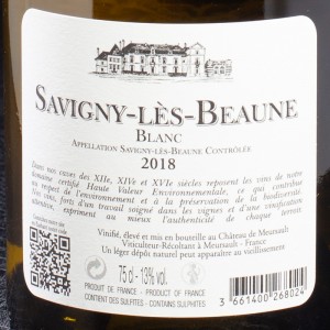 Vin blanc Savigny- les-Beaune 2018 Domaine Château de Meursault 75cl  Vins blancs