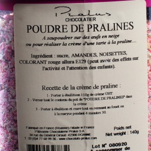 Poudre de praline rose Pralus 140g  Chocolats bonbons