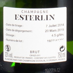 Champagne extra-brut Ex-solera Esterlin 75cl  Brut