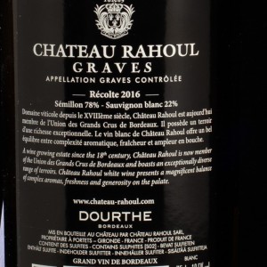 Vin blanc Grand Vin de Bordeaux Graves 2016 Château Rahoul 75cl  Vins blancs