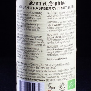 Bière Organic raspberry 5.10% Samuel Smith 35.5cl  Bières aromatisées