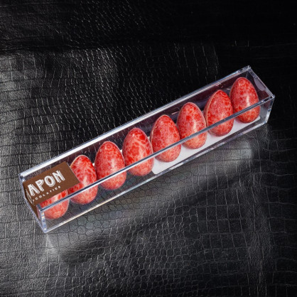 Plumier 8 œufs fleurs rose Chapon 72g