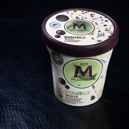 Glace en pot chocolat blanc et cookies Magnum 440ml  Glaces en pots
