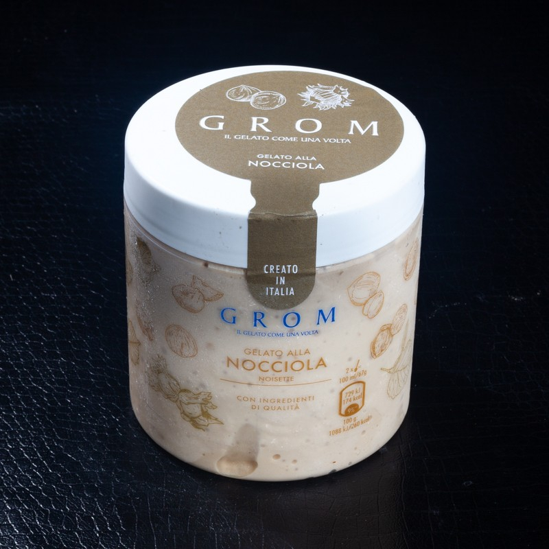 Crème glacée en pot noisette Grom 460ml  Glaces