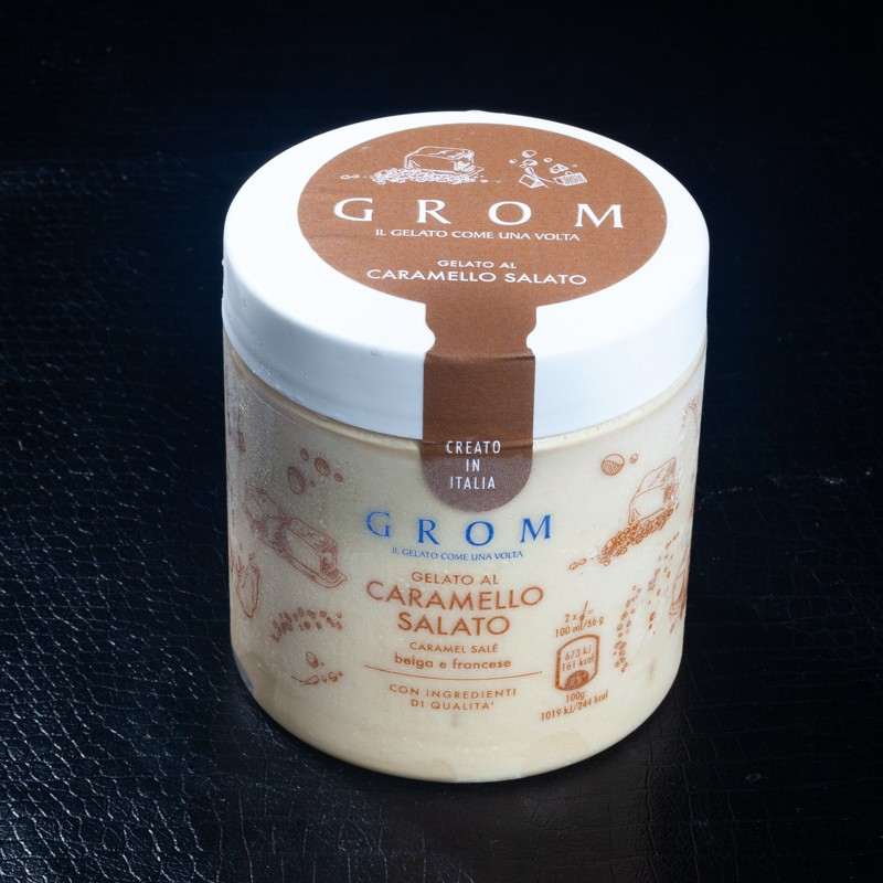 Crème glacée en pot crème glacée caramel salé Grom 460ml  Glaces