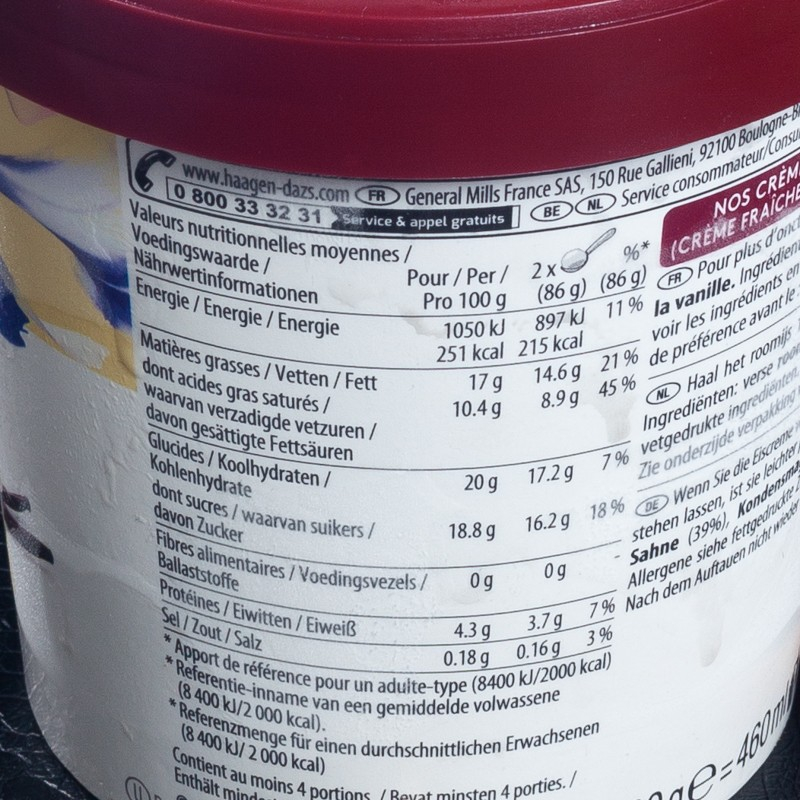 Glace en pot vanille 460ml Häagen-dazs
