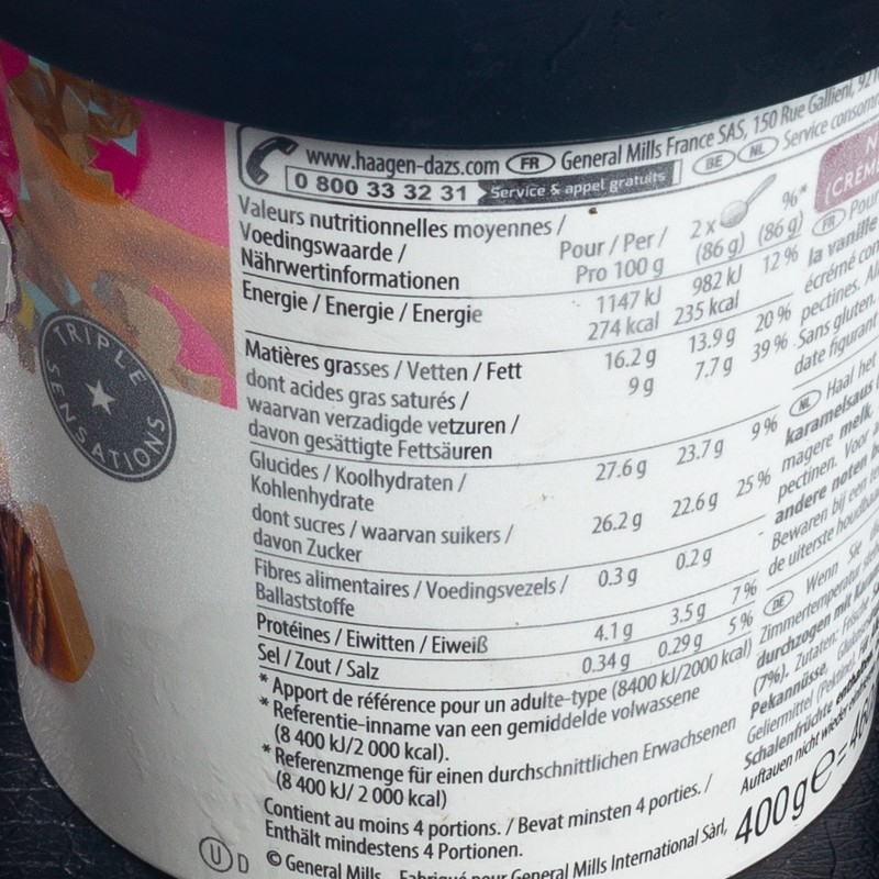 Glace en pot praline 460ml Häagen-Dazs