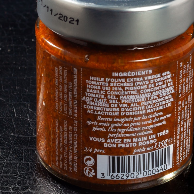 Sauce al pesto rosso 135g Al Dente La Salsa  Sauces chaudes