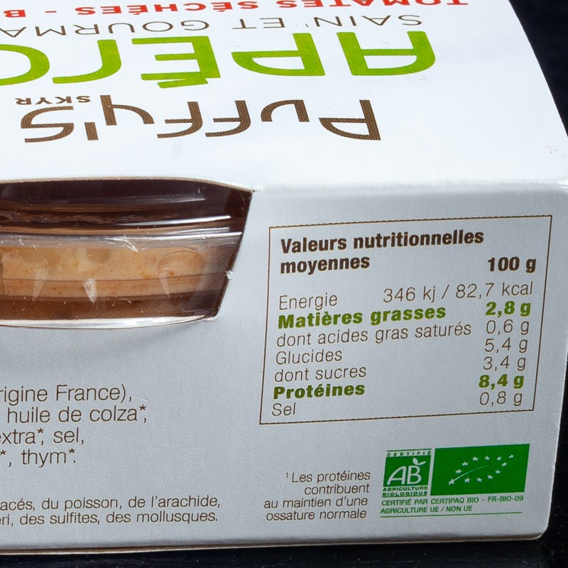 Apéro tomate basilic Bio Skyr Puffy's 130g