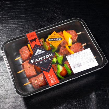 3 brochettes de bœuf aux 3 poivres Maison Fantou