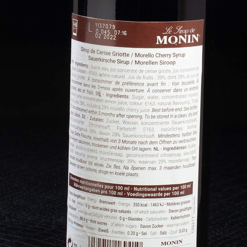 Sirop cerise griotte 70cl Monin  Sirops
