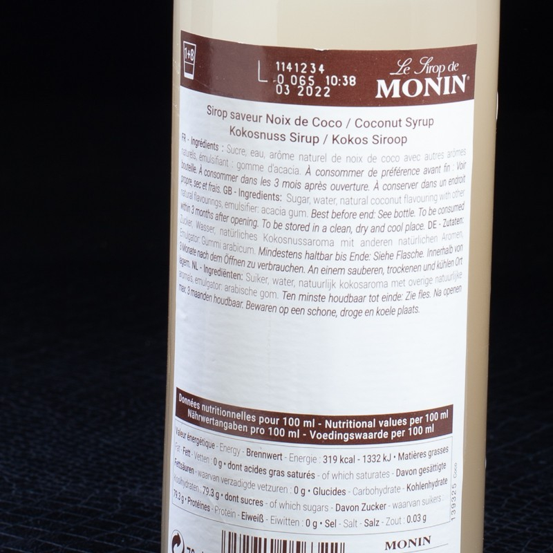 Sirop noix de coco 70cl Monin  Sirops