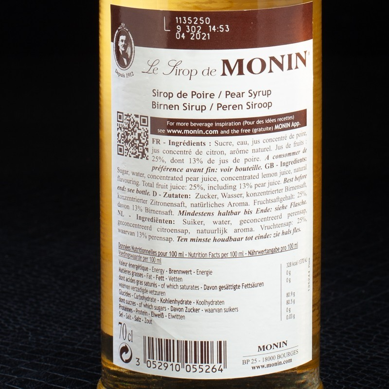Sirop poire 70cl Monin  Sirops