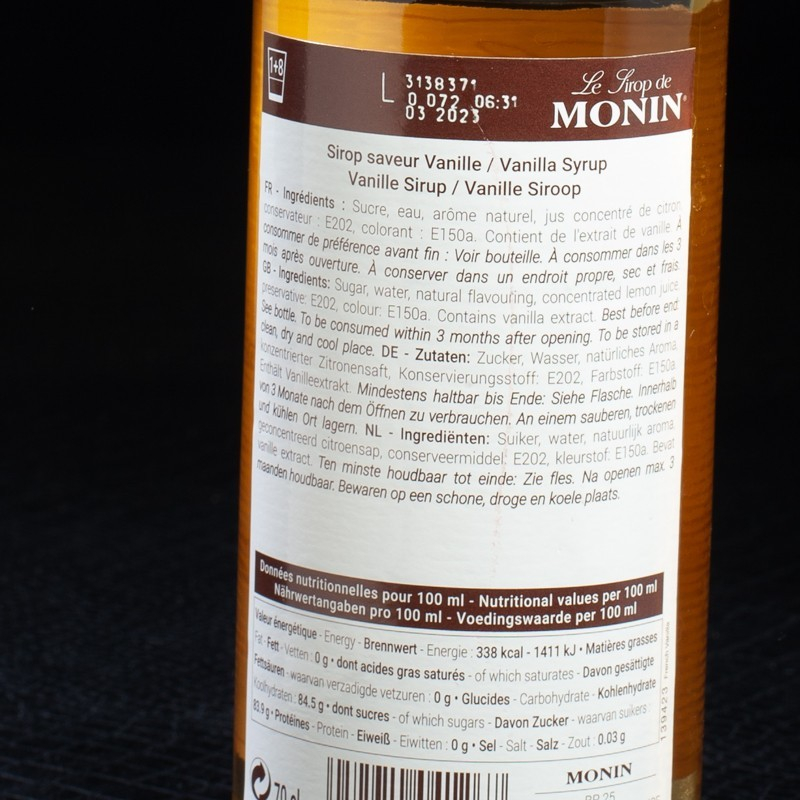Sirop vanille 70cl Monin  Sirops
