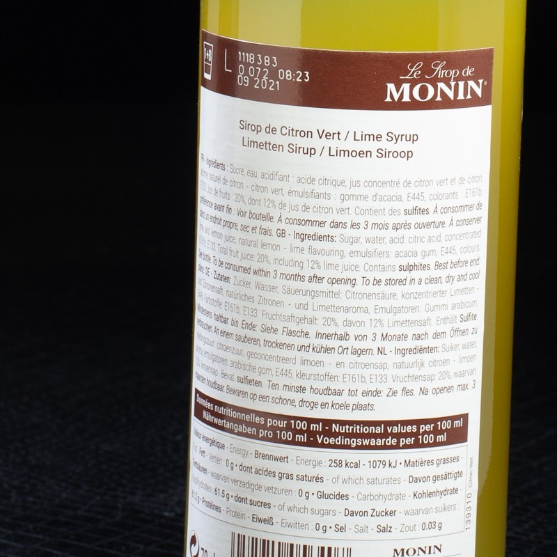 Sirop citron vert 70cl Monin  Sirops