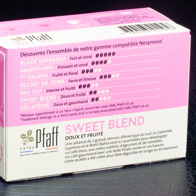 Capsules sweet blend café doux et fruité x10 Pfaff  Capsules et dosettes