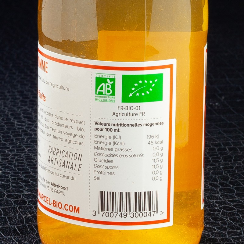Jus de pomme 25cl Marcel Bio  Jus de fruits