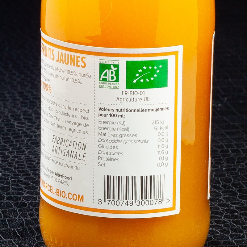 Jus cocktail de fruits jaunes 25cl Marcel Bio  Jus de fruits