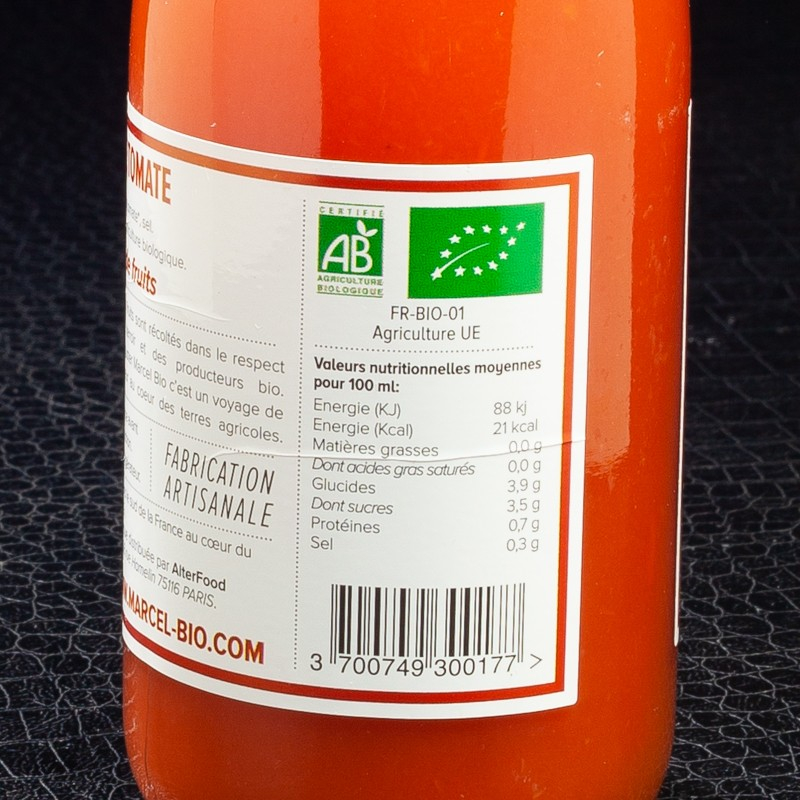 Jus de tomate 25cl Marcel Bio  Jus de légumes
