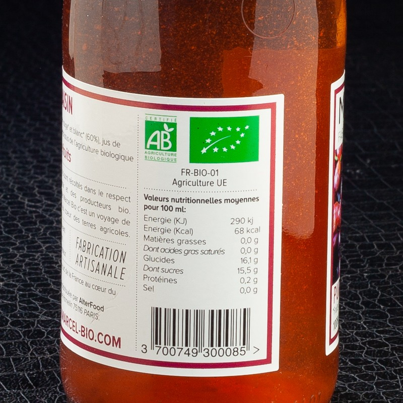 Jus de raisin 25cl Marcel Bio  Jus de fruits