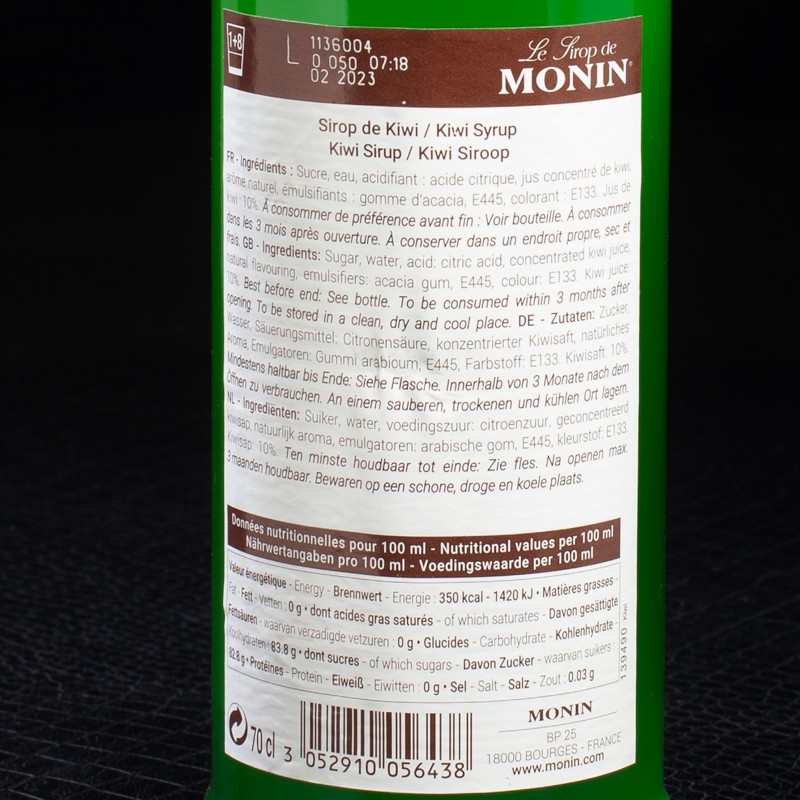 Sirop kiwi 70cl Monin  Sirops