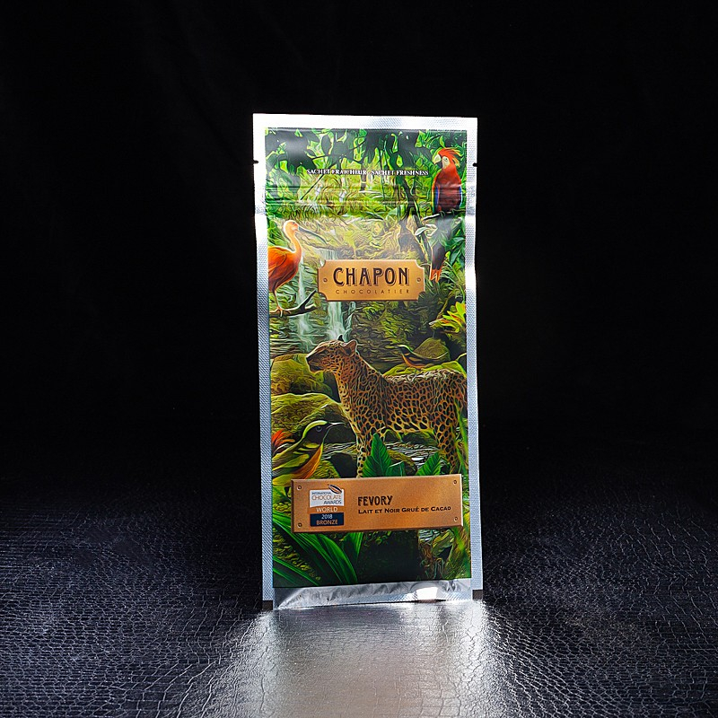 Chapon Fevory lait et noir grué de cacao 75g  Tablettes de chocolat