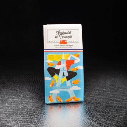 Chocolat noir 71% sel de Camargue 80g Le Chocolat des Français  Tablettes de chocolat