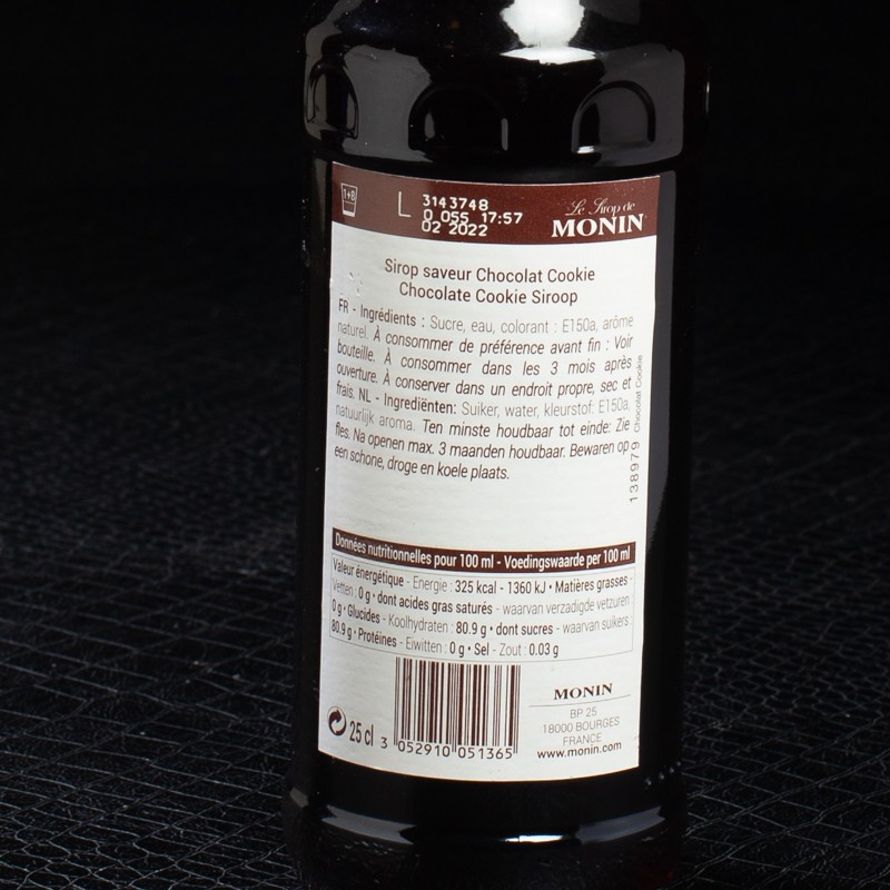 Sirop chocolat cookie 25cl Monin  Sirops