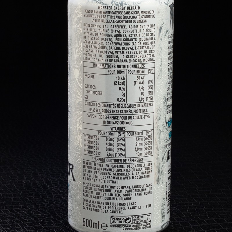 Monster energy ultra zero sugar 50cl  Boissons énergisantes