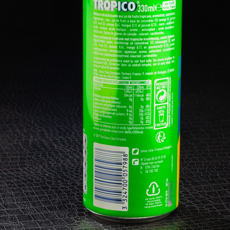Tropico tropical vert 33cl  Boissons gazeuses