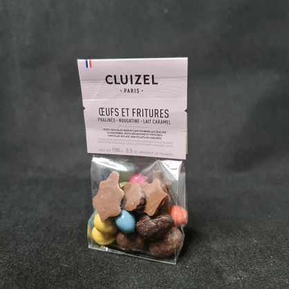 Sachet œufs et fritures chocolat au lait et noir Michel Cluizel 100g