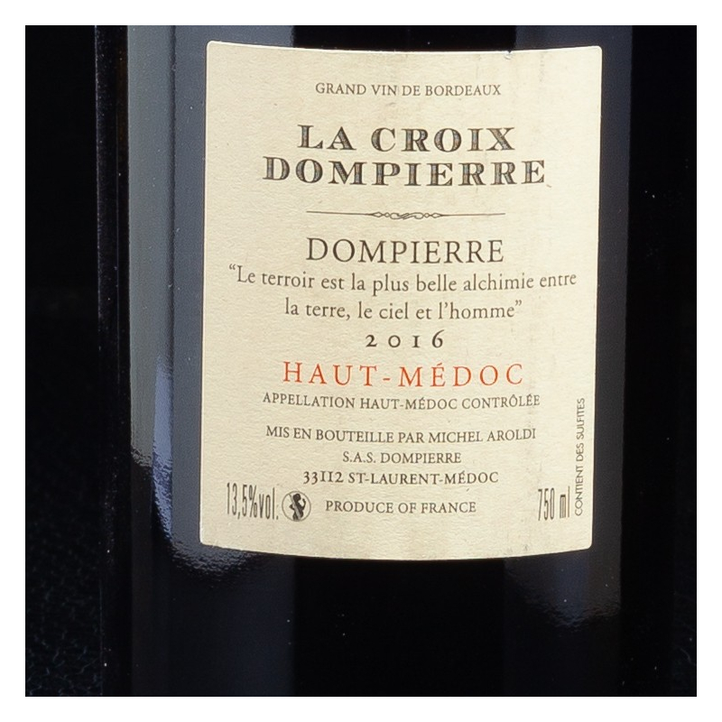 NPT - Vin rouge Haut-Médoc 2015 La Croix Dompierre 75cl  Accueil