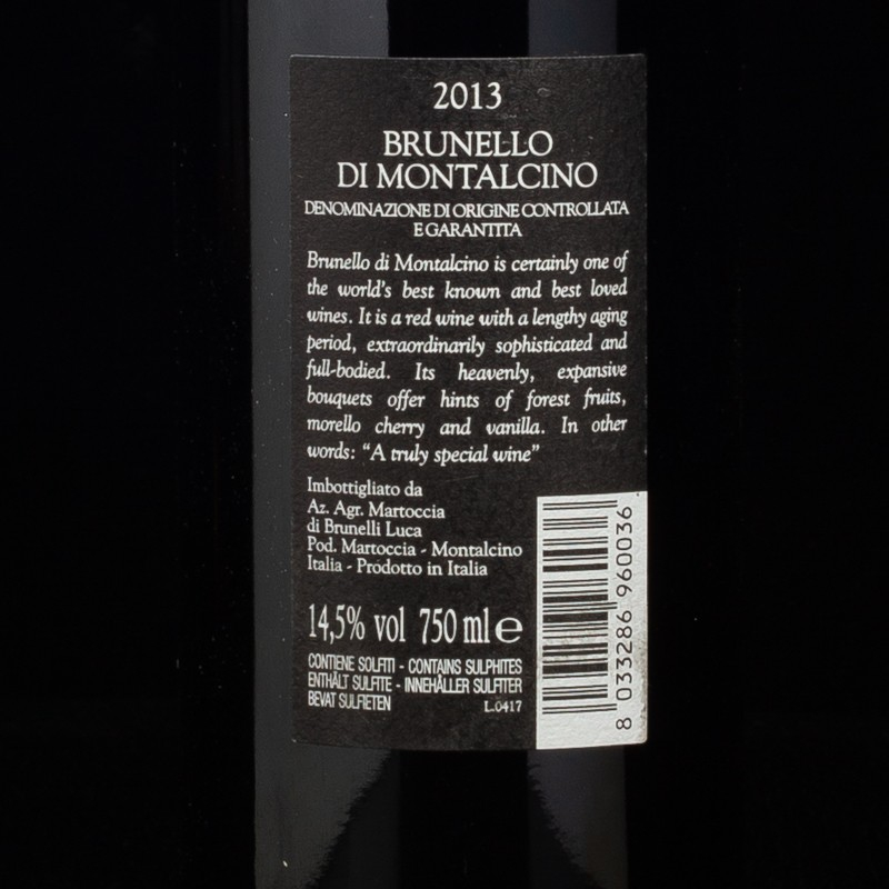 NPT - rouge Martoccia 2013 Brunello Di Montalcino 75cl  A NE PAS TOUCHER