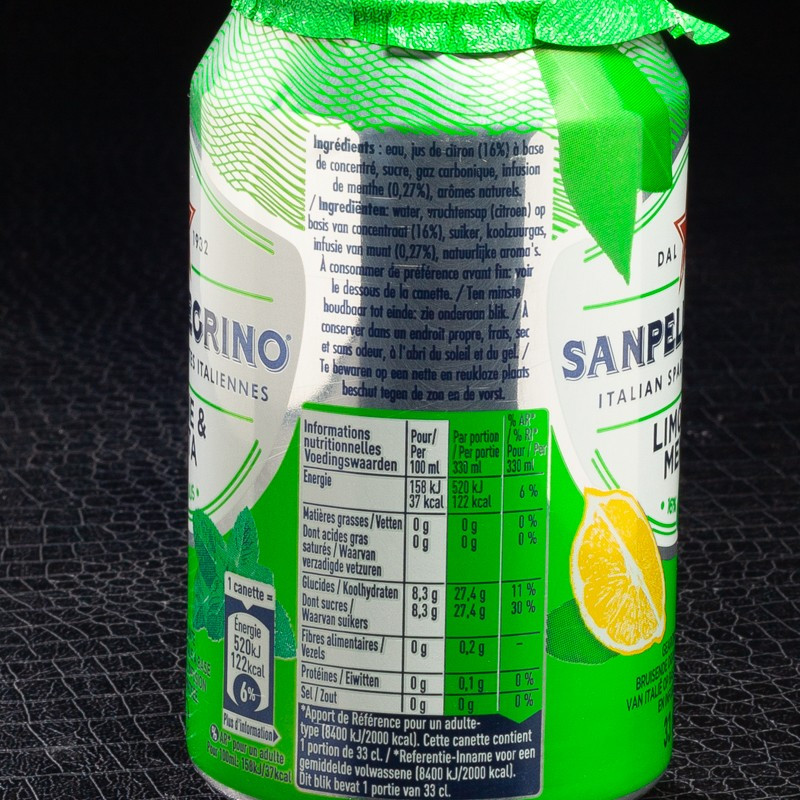 San Pellegrino citron menthe 33cl  Boissons gazeuses