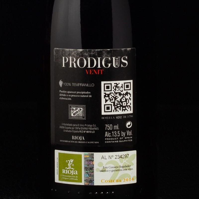 NPT - Vin rouge Rioja 2014 Prodigus Venit 75cl  NPT