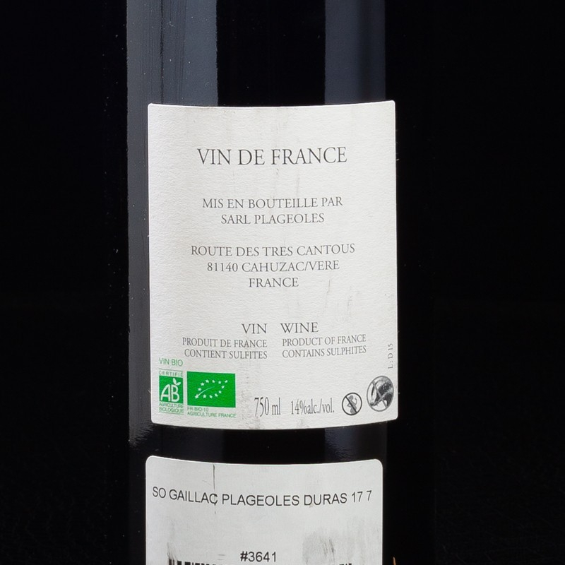 NPT - Vin rouge Gaillac Le Duras 2015 Domaine Plageoles 75cl  Accueil