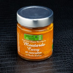 Moutarde bio curry curcuma Savor&Sens 100gr  Moutarde