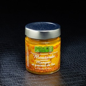 Moutarde bio mangue graines de lin Savor&Sens 100gr  Moutarde