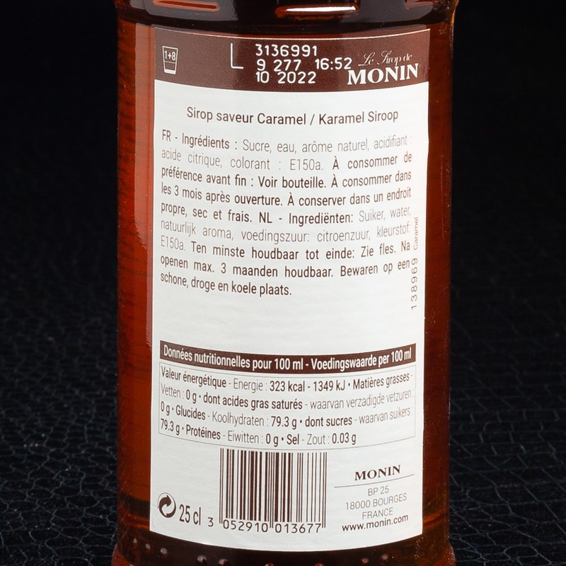Sirop caramel 25cl Monin  Sirops
