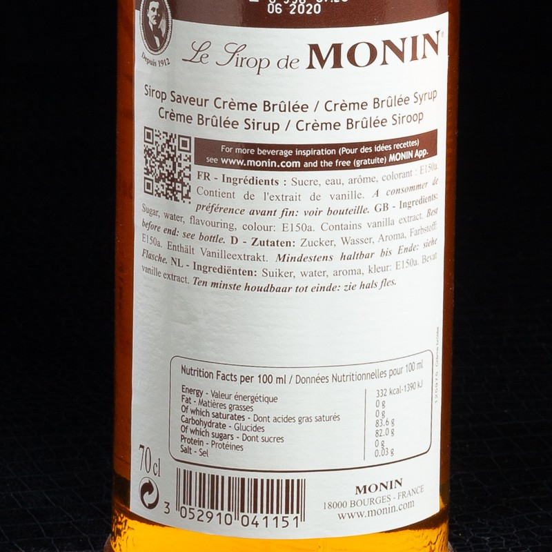 NPT - Sirop crème brûlée Monin 70 cl  Accueil