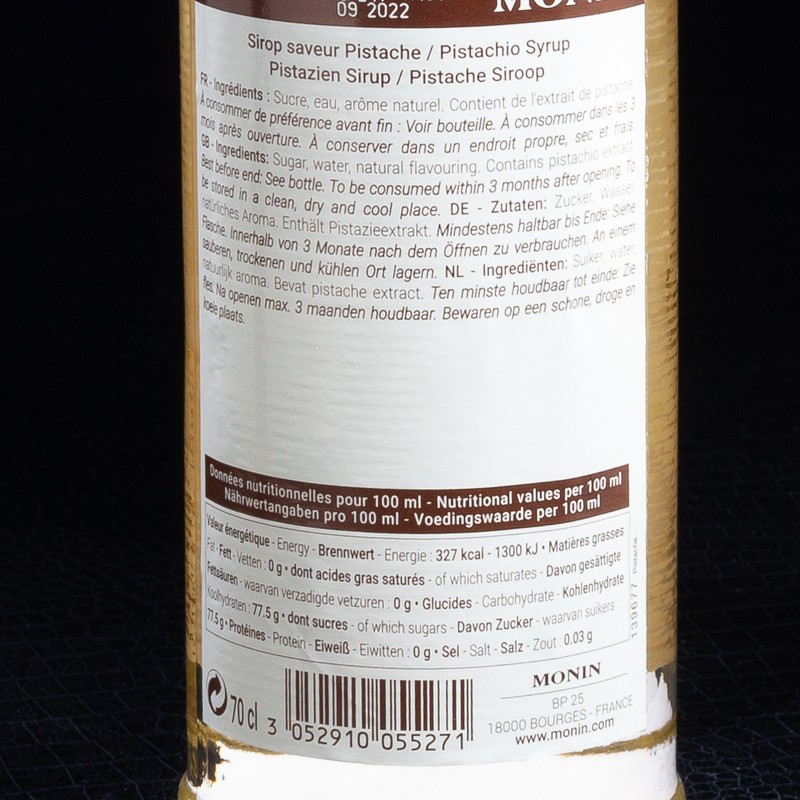 NPT - Sirop pistachio Monin 70cl  Accueil