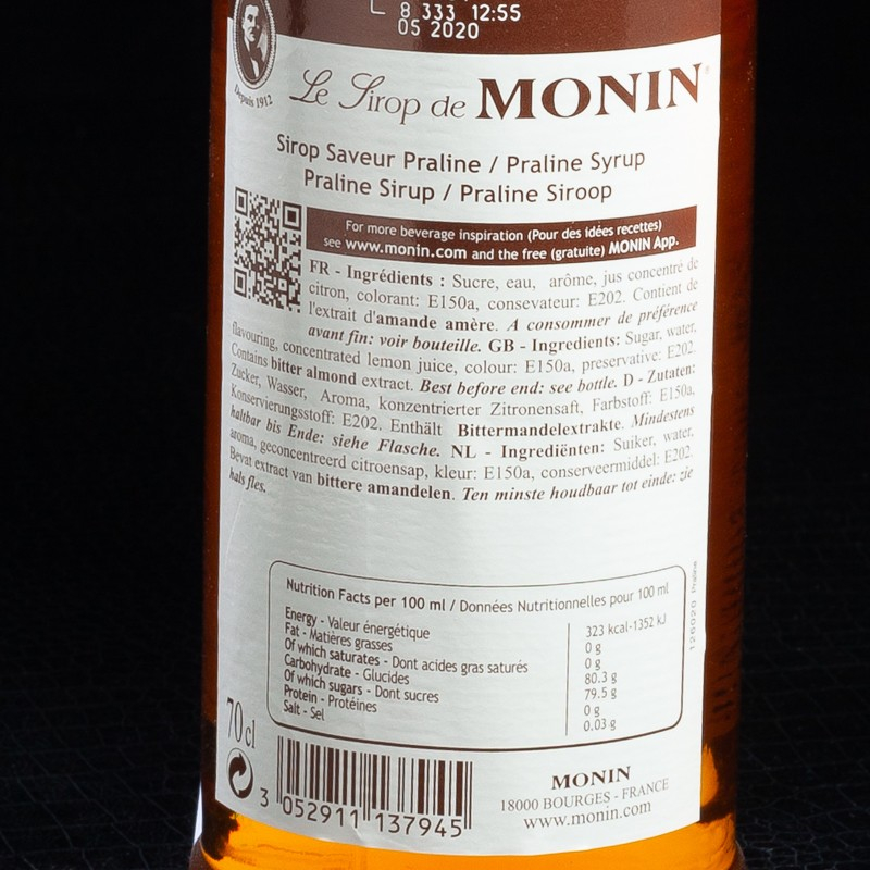 Sirop praliné 70cl Monin  Sirops